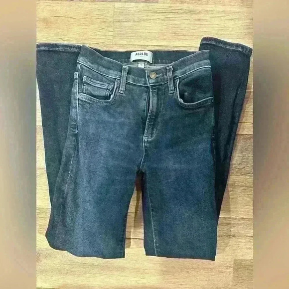 AGOLDE Distressed High Waist Cropped Skinny Jeans Women’s Size 25 - Picture 1 of 5